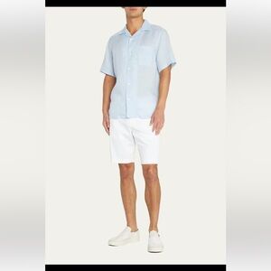 Theory Linen Noll Shirt, "Olympic" Light Blue, Men's XXL EUC